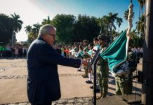 Ceremonia conmemorativa por el natalicio de Benito Juárez en Culiacán