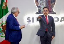 Gobernador Rocha tomó protesta al general Sinuhé Téllez López como nuevo secretario de Seguridad Pública