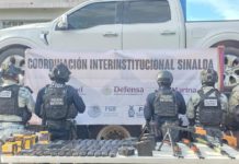 Aprehenden vehículo blindado y armamento en Culiacán