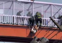 Mujer se precipita de puente peatonal a vías del Metro en CDMX