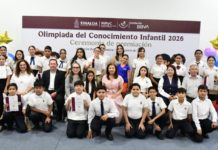 Premian a los ganadores de la Olimpiada Estatal del Conocimiento Infantil 2026